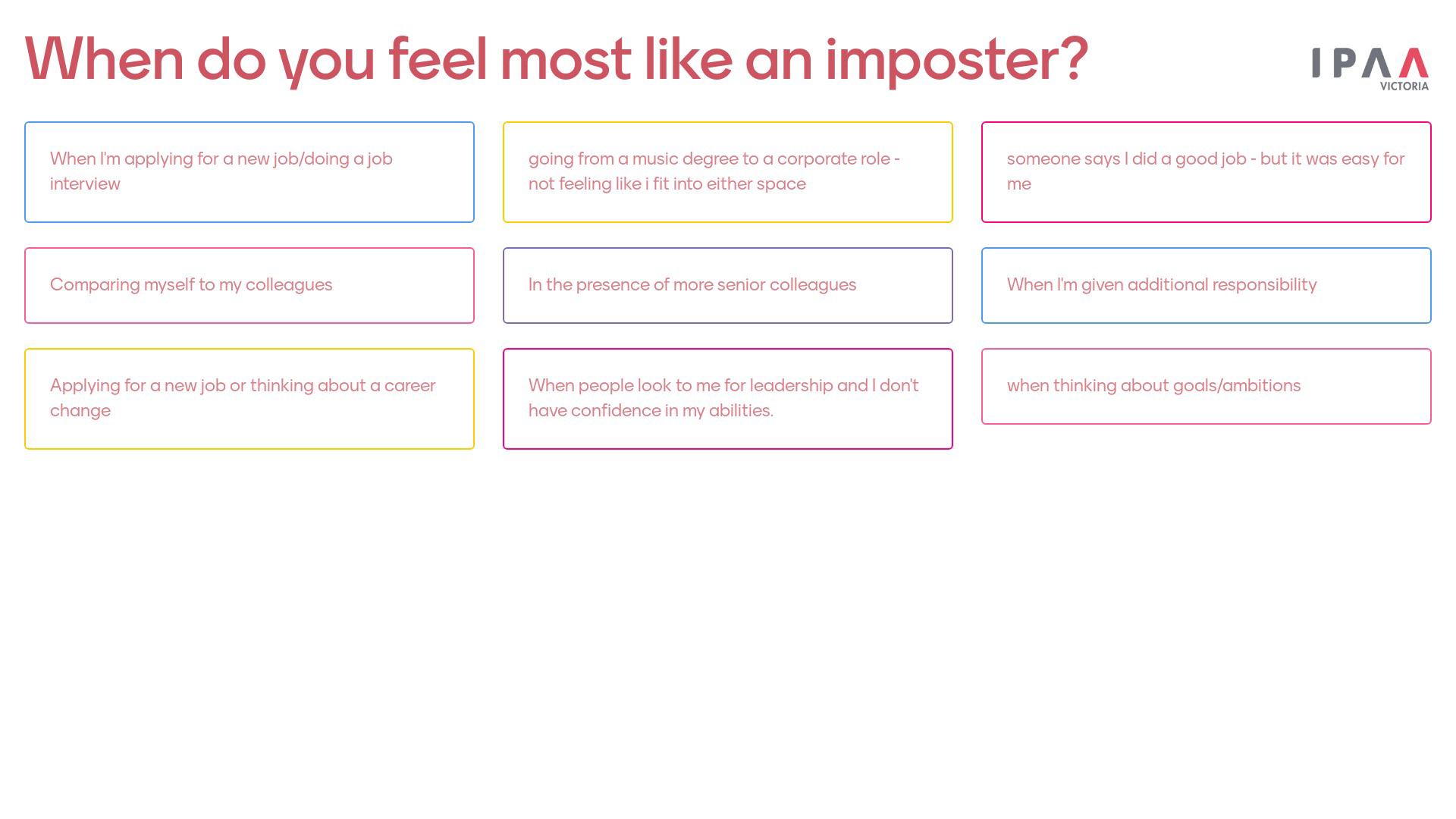 Overcoming Imposter Syndrome question 2