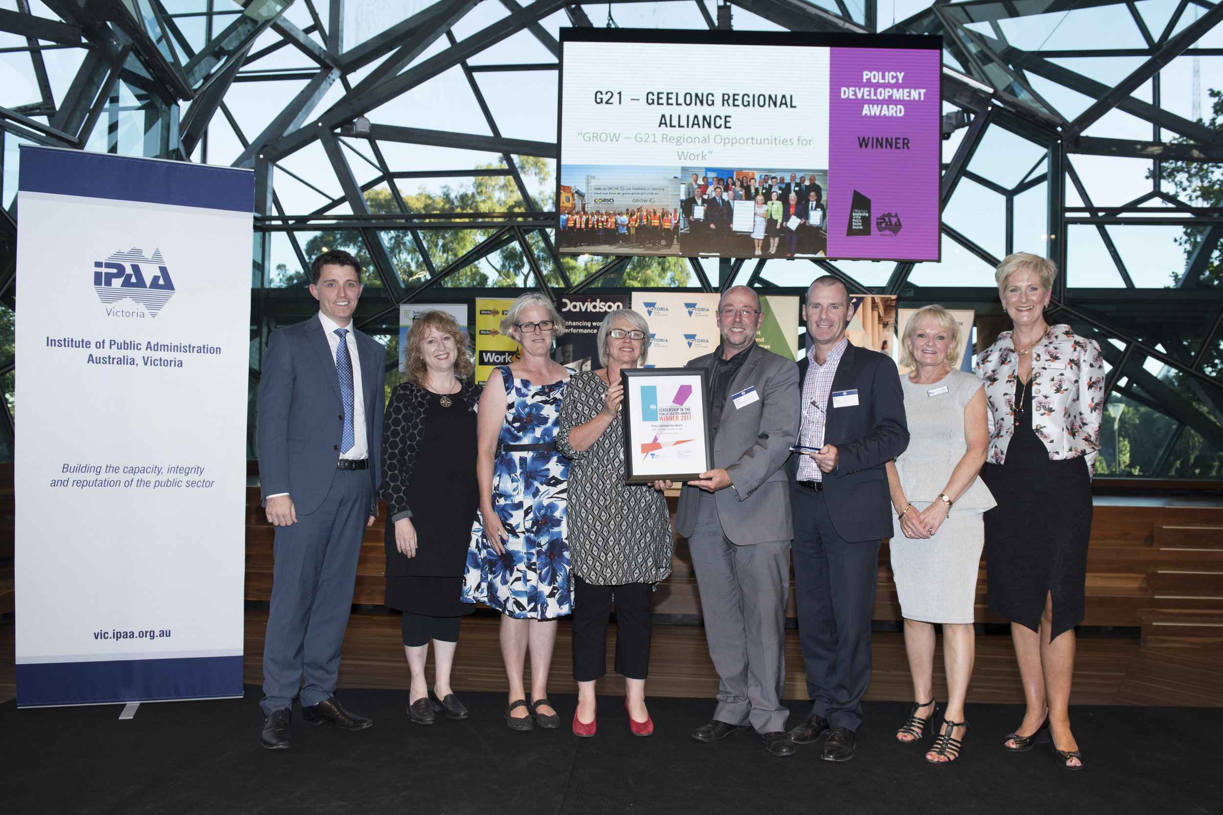 GROW was named ‘policy development’ category winner in the IPAA Victoria 2017 Leadership in the Public Sector Awards.